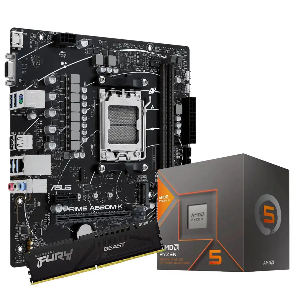 Combo AMD Ryzen 5 8600G + A620M + 16GB DDR5