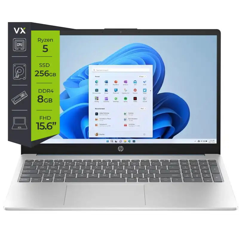 Notebook HP 15-fc0037wm Ryzen 5 8Gb 256Gb 15.6″ FHD W11